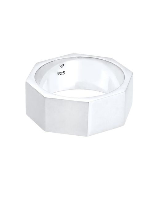 Kuzzoi Ring Hexagon in Metallic für Herren