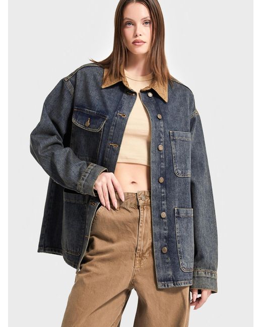 its basic Blue Its Basic Übergangsjacke Oversized Denim Jacket