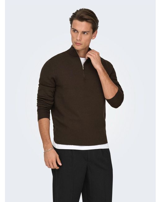 Only & Sons Pullover Onscooper in Brown für Herren
