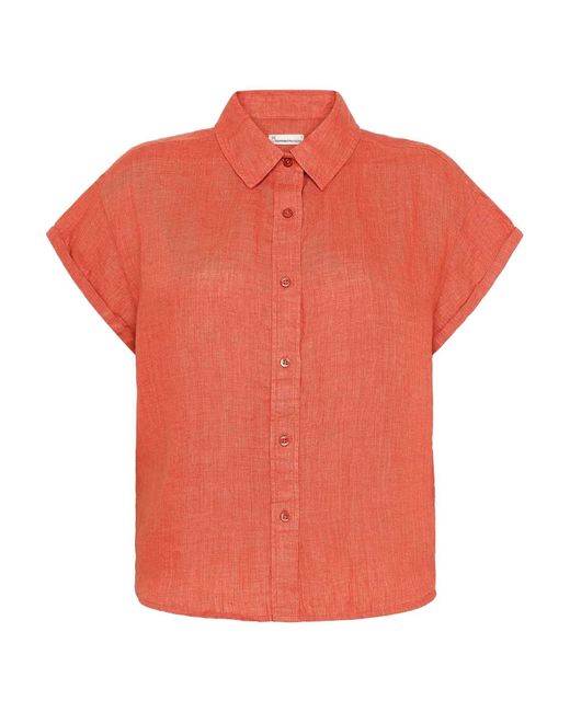 Knowledge Cotton Orange Bluse 'Aster'