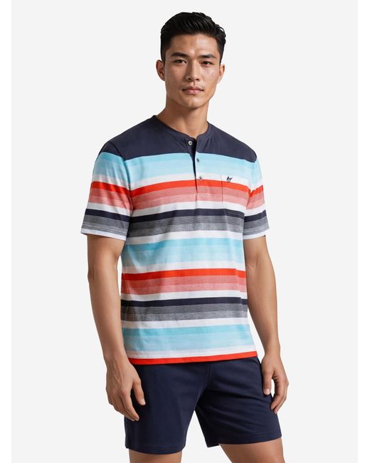 Hajo Pyjama Kurz Klima Komfort in Blue für Herren