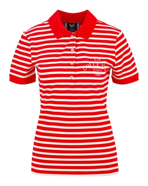 19V69 Italia by Versace Red Poloshirt 'Bibi Marina'