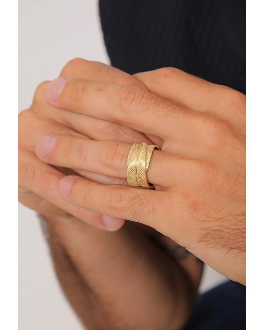 Kuzzoi Ring Feder in Metallic für Herren