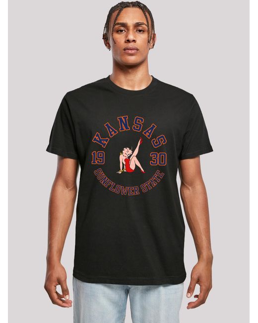 F4NT4STIC T-Shirt Betty Boop Kansas Sunflower State in Black für Herren