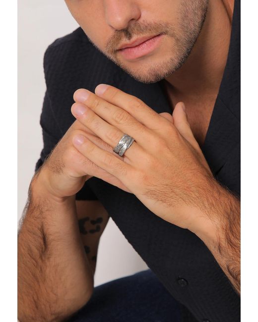 Kuzzoi Ring Feder in Metallic für Herren