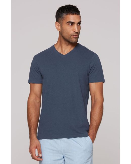 CMPD Basic T-Shirt Mit V-Neck in Blue für Herren