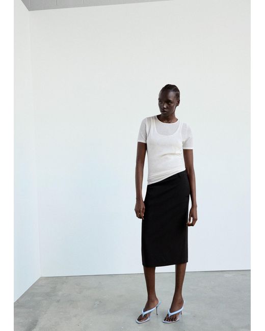 Mango White Pullover Laye