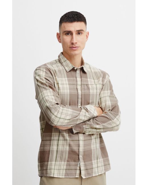Solid Langarmhemd 'esdras' in Brown für Herren