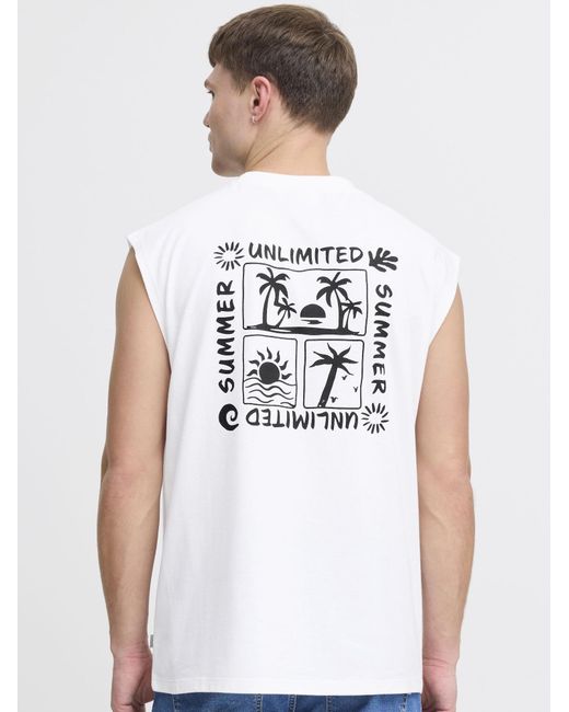 Solid Rundhalsshirt Sdolav in White für Herren