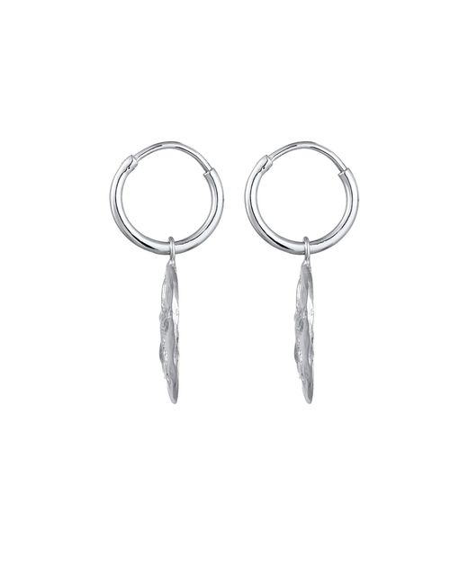 Elli Jewelry White Ohrringe Blume, Creole
