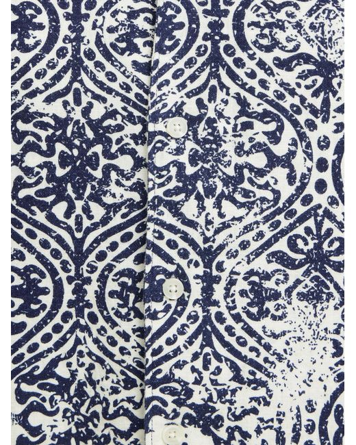 Solid Leinenhemd Sduwels in Blue für Herren
