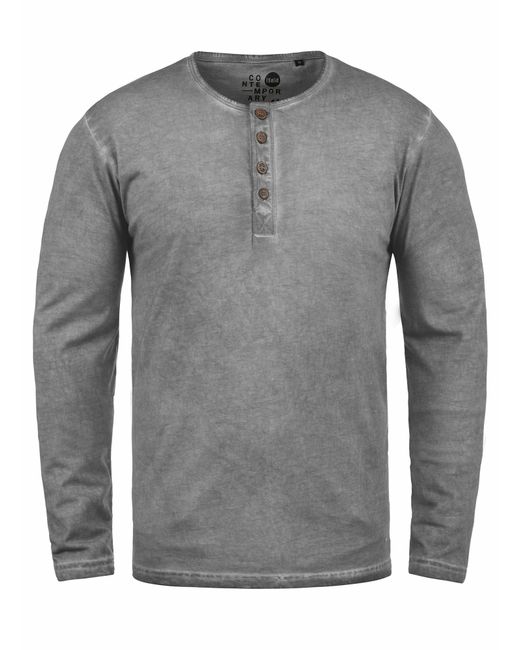 Solid Langarmshirt Timur in Gray für Herren