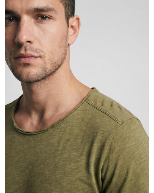 antargo Shirt Basic Open Edge in Green für Herren