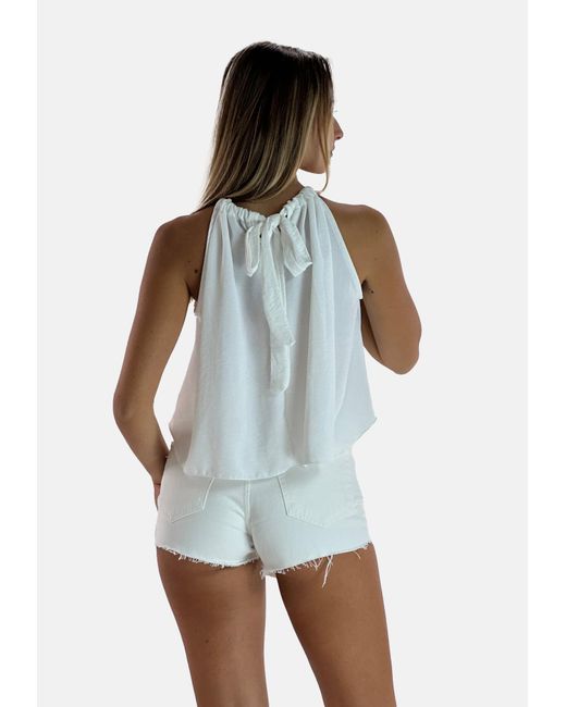 Elara White Bluse