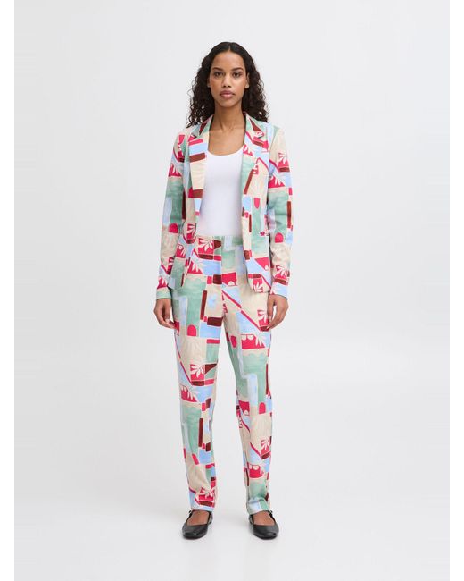 Ichi White Jackenblazer Ihkate Print