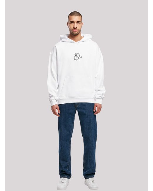 F4NT4STIC Sweatshirt Alice Im Wunderland Uhr Hase Heroes Of Childhood in White für Herren