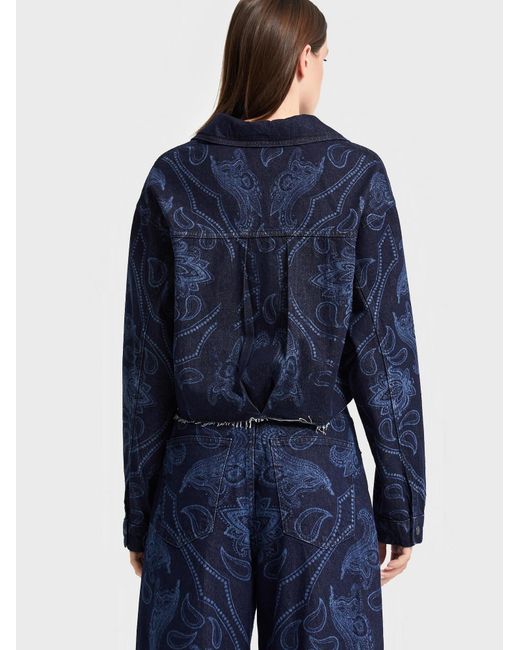 its basic Blue Its Basic Übergangsjacke Rhinestone Printed Denim Jacket
