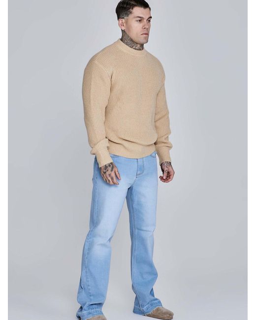 Siksilk Pullover Knitted Sweater in Natural für Herren