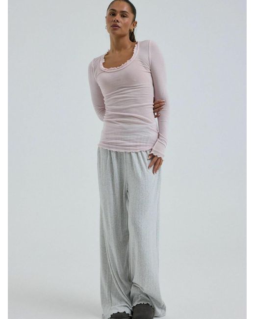 Seamless Basic Gray Top Cotton