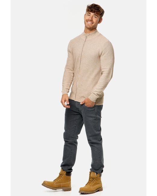 INDICODE Strickjacke in Natural für Herren