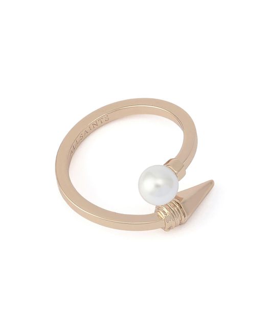 AllSaints White Ring Hazel Pearl