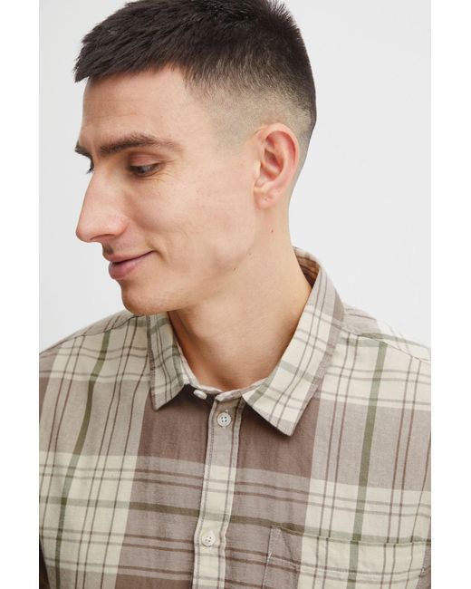 Solid Langarmhemd 'esdras' in Brown für Herren