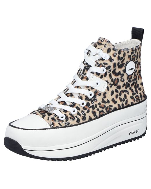 Rieker Metallic Plateausneaker High Top-Sneaker, Schnürboots in bequemer Form