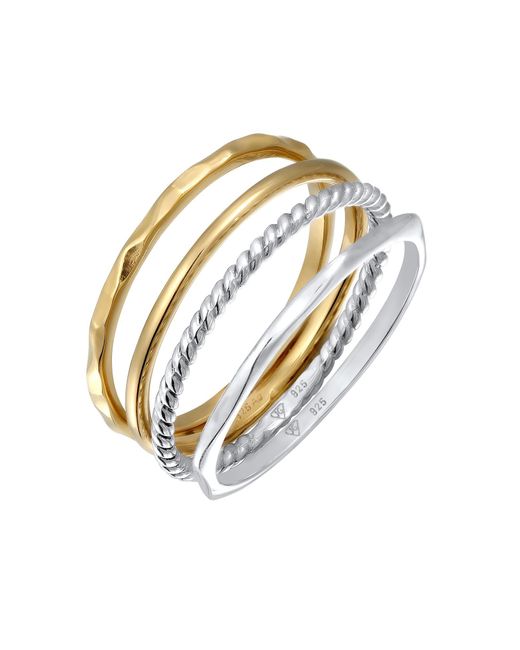 Elli Jewelry White Ring-Set Bi-Color