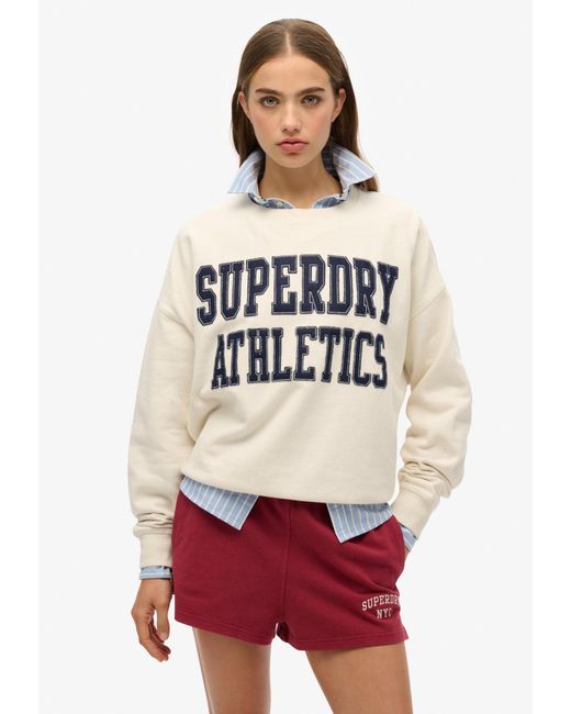 Superdry White Sweatshirt 'Athletic Essentials'