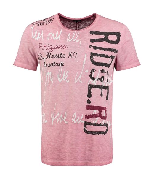 Key Largo T-Shirt Ridge in Pink für Herren