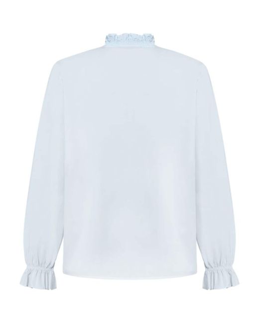 Zero Blue Bluse Mit Rüschen