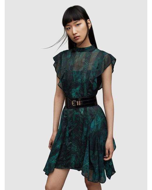 AllSaints Green Kleid 'fleur zig'