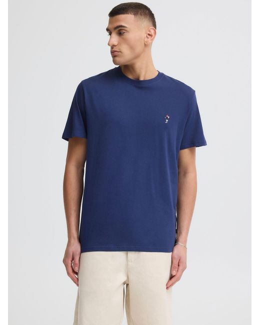 Solid Rundhalsshirt Sduwe in Blue für Herren