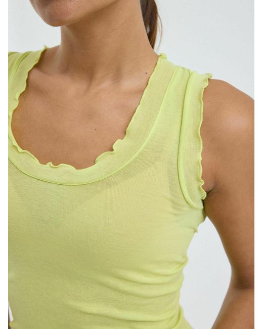 Seamless Basic Green Top Flounce