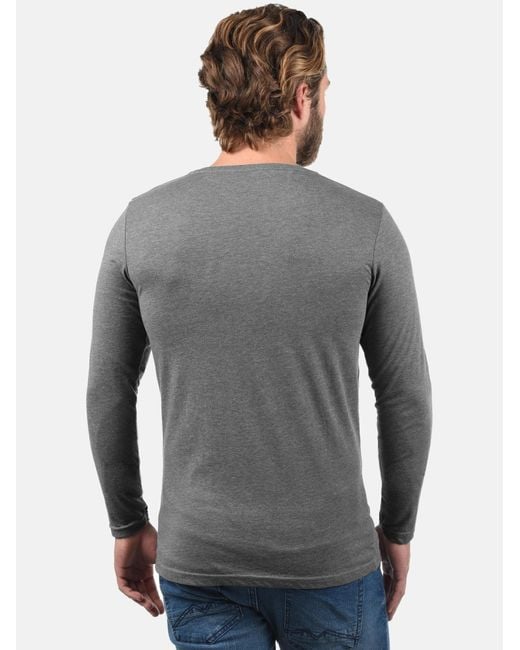 Solid V-shirt 'basil' in Blue für Herren