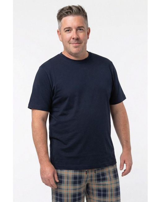 Men Plus Pyjama Kurz in Blue für Herren
