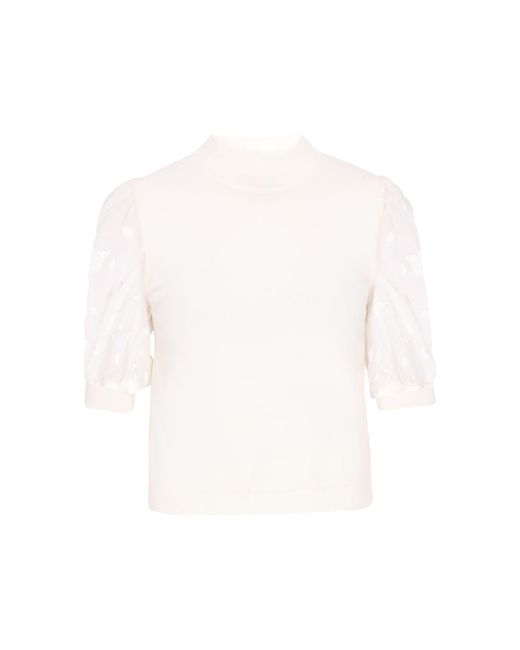 faina White Pullover Festive