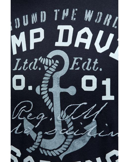 Camp David Longsleeve Mit Rubber Print Und Stickerei in Blue für Herren