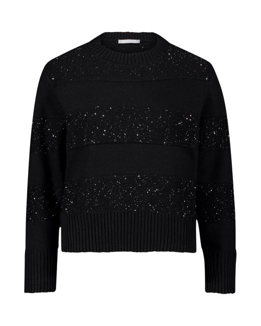 BETTY&CO Black Strickpullover Mit Pailletten