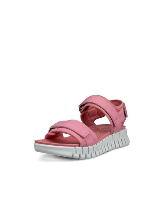 Ecco Pink GRUUV SOL W , Plateau, Sommerschuh, Sandalette mit praktischem Klettverschluss