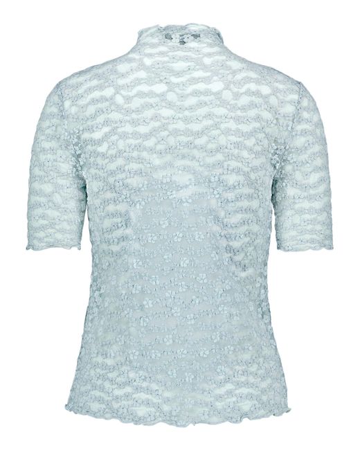 Zero Blue Spitzenshirt Kurzarm
