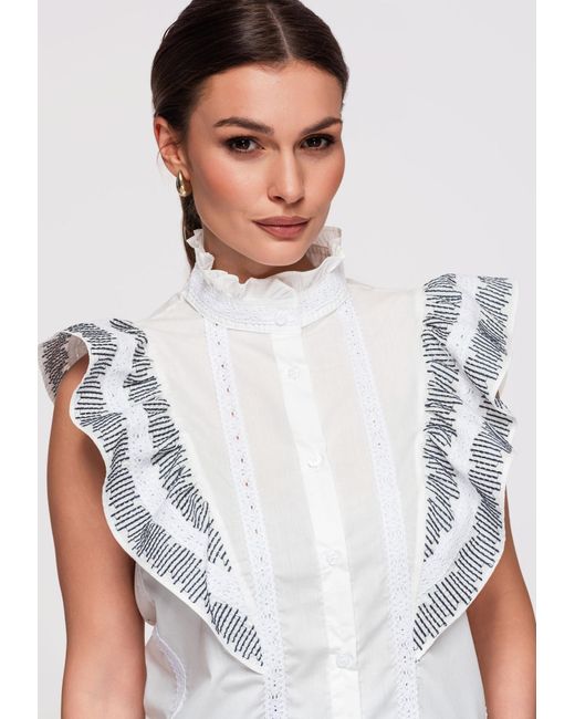 Ombre White Bluse