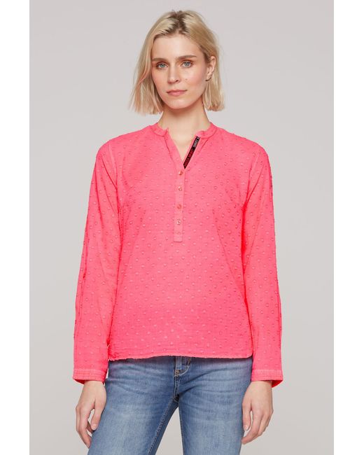 SOCCX Pink Strukturierte Bluse Mit Tunika-Ausschnitt