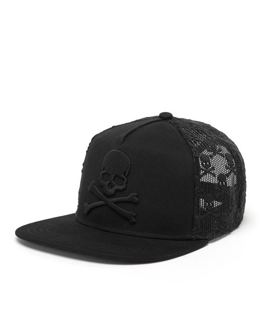 Philipp Plein Cap Skull&Bones in Black für Herren