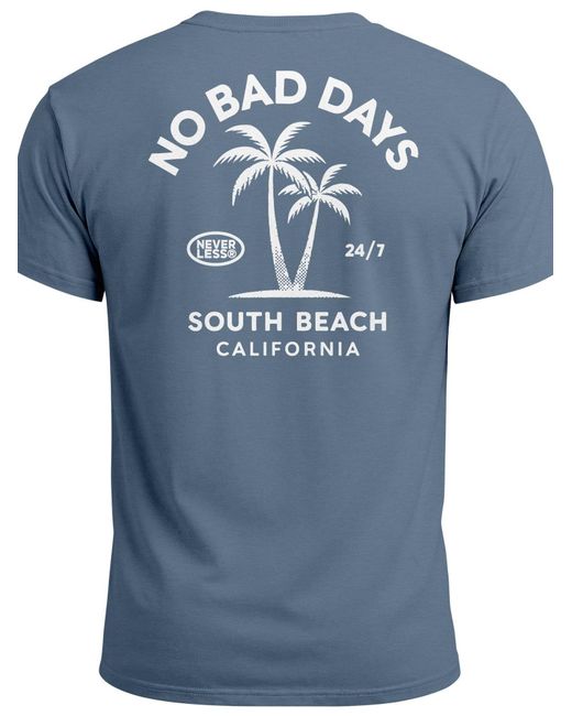 Neverless Shirt No Bad Days in Blue für Herren