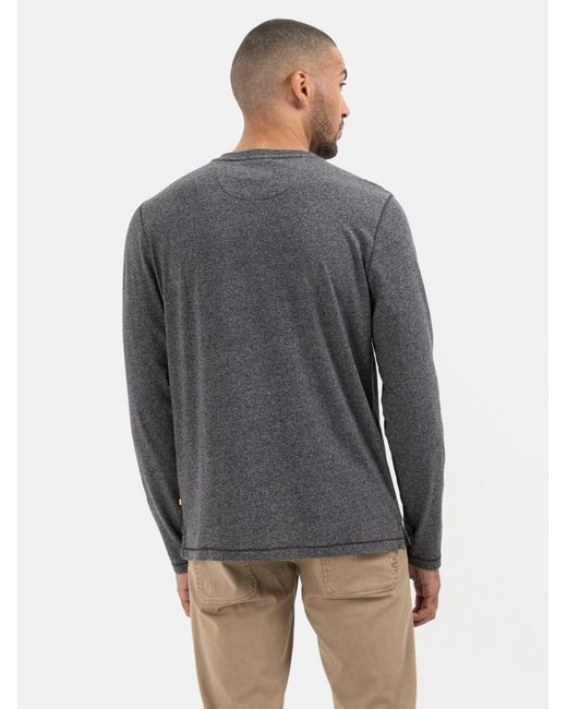 Camel Active Langarm Henleyshirt Aus Nachhaltigen Baumwollmix in Gray für Herren