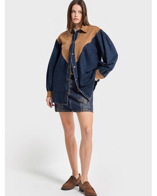 its basic Blue Its Basic Oversizeshirt Oversized Denim Shirt