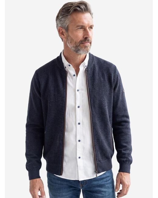 Redmond Strickjacke Basic in Blue für Herren