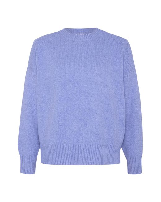 antargo Blue Pullover Knitted Oversize Sweater