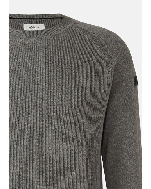S.oliver Strickpullover in Gray für Herren